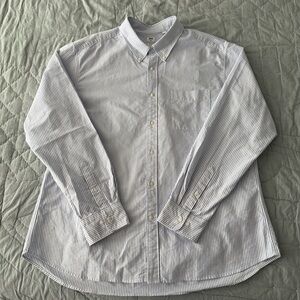 Uniqlo Men's blue striped slim oxford shirt